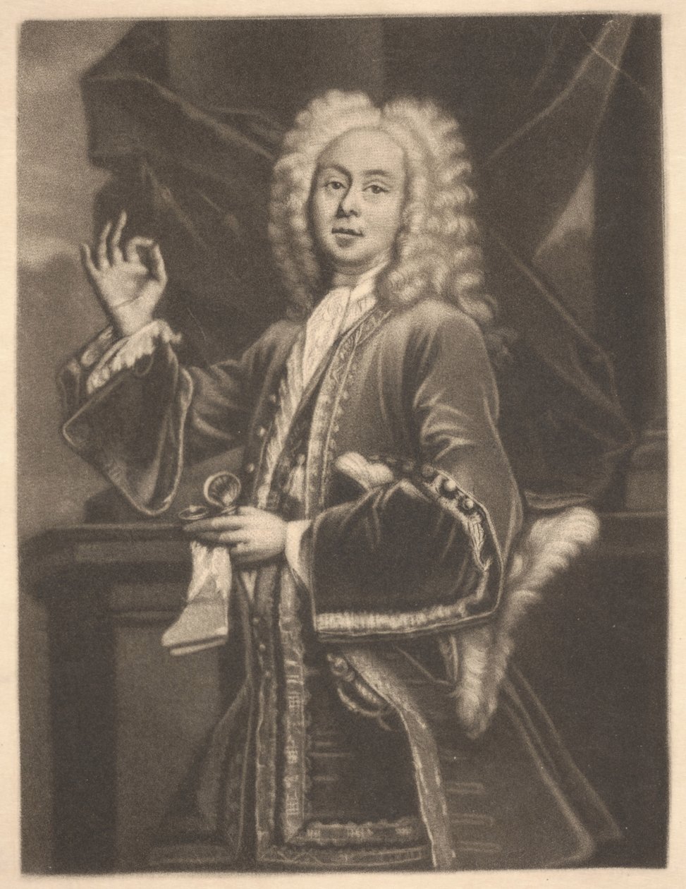 Colley Cibber, 1700-1725 dolayları (gravür) by Giuseppe Grisoni