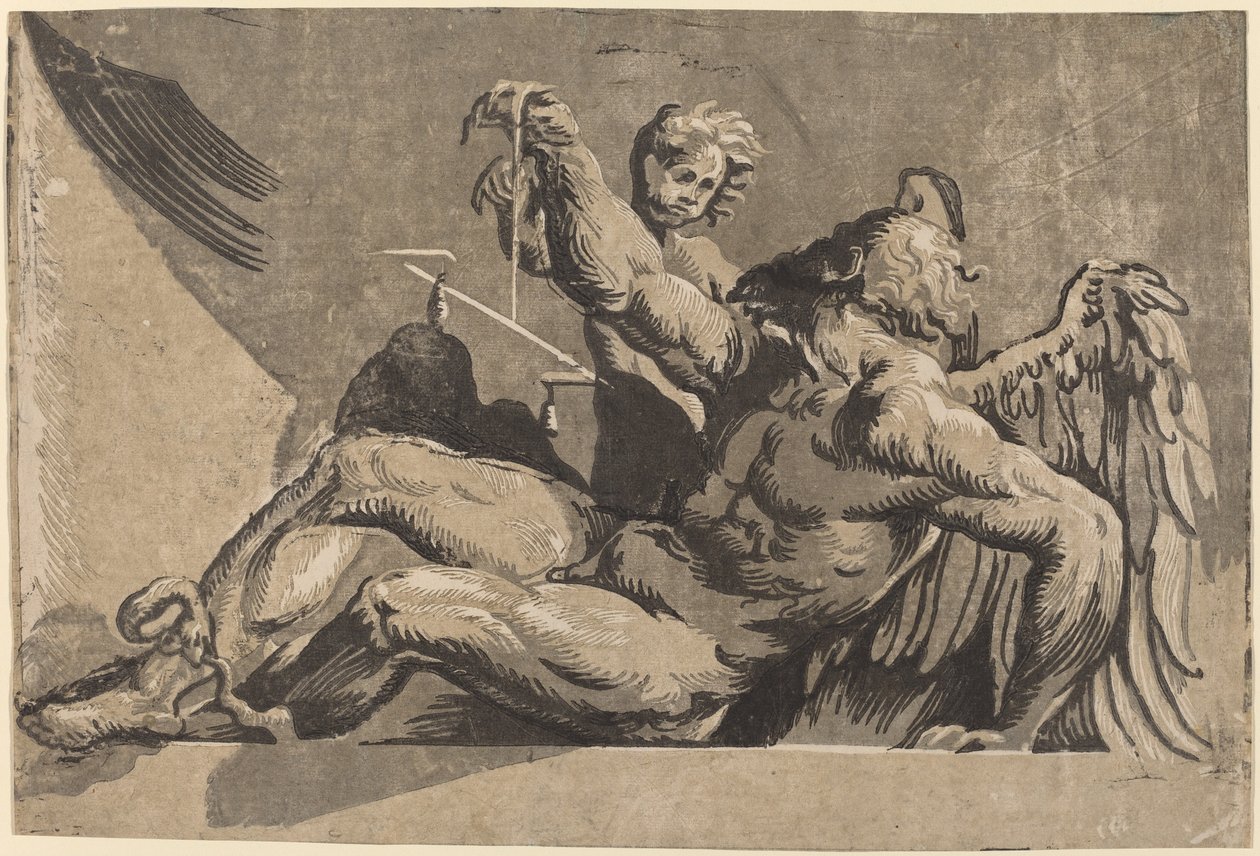 Satürn by Giuseppe Nicolo Vicentino, after Giovanni Antonio Pordenone