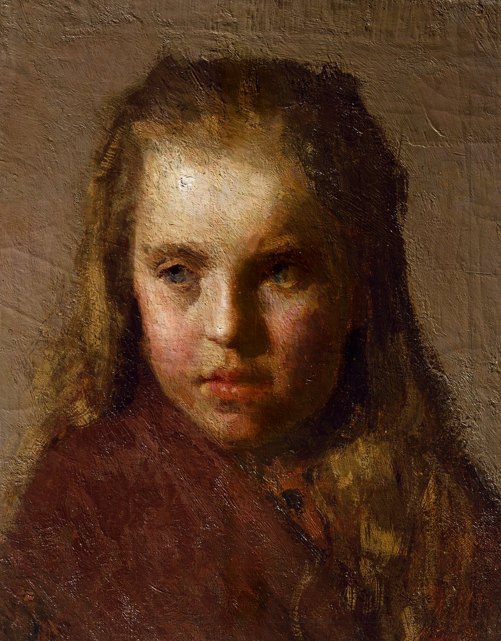 küçük bir kızın başkanı by Giuseppe Pellizza da Volpedo