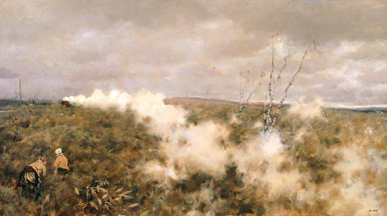 tren geçer by Giuseppe or Joseph de Nittis