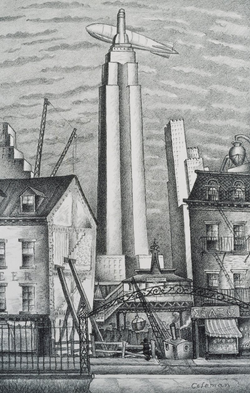New York Üzerinden Zeplin by Glenn O Coleman