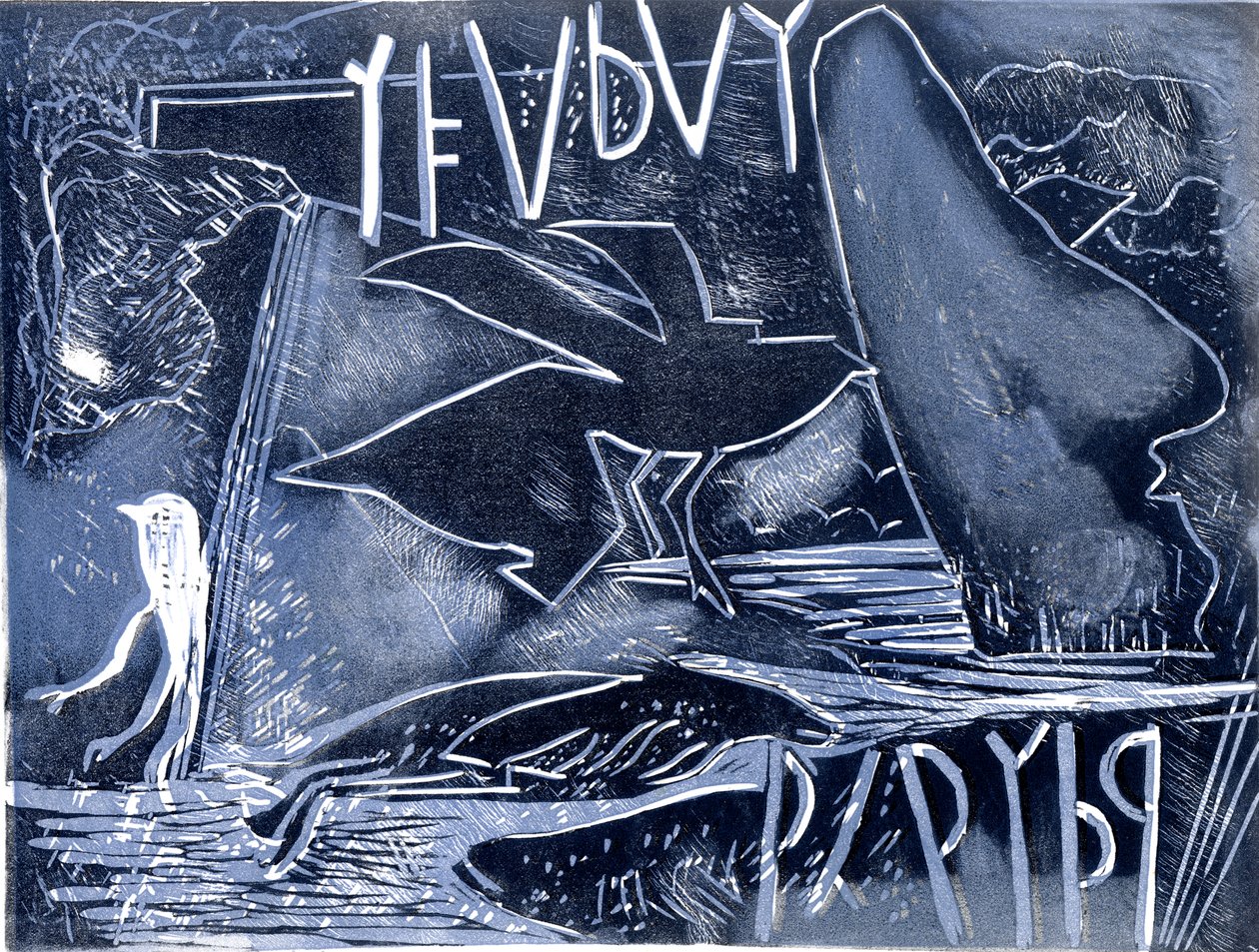 Yıllar boyunca (linocut) by Gloria Wallington