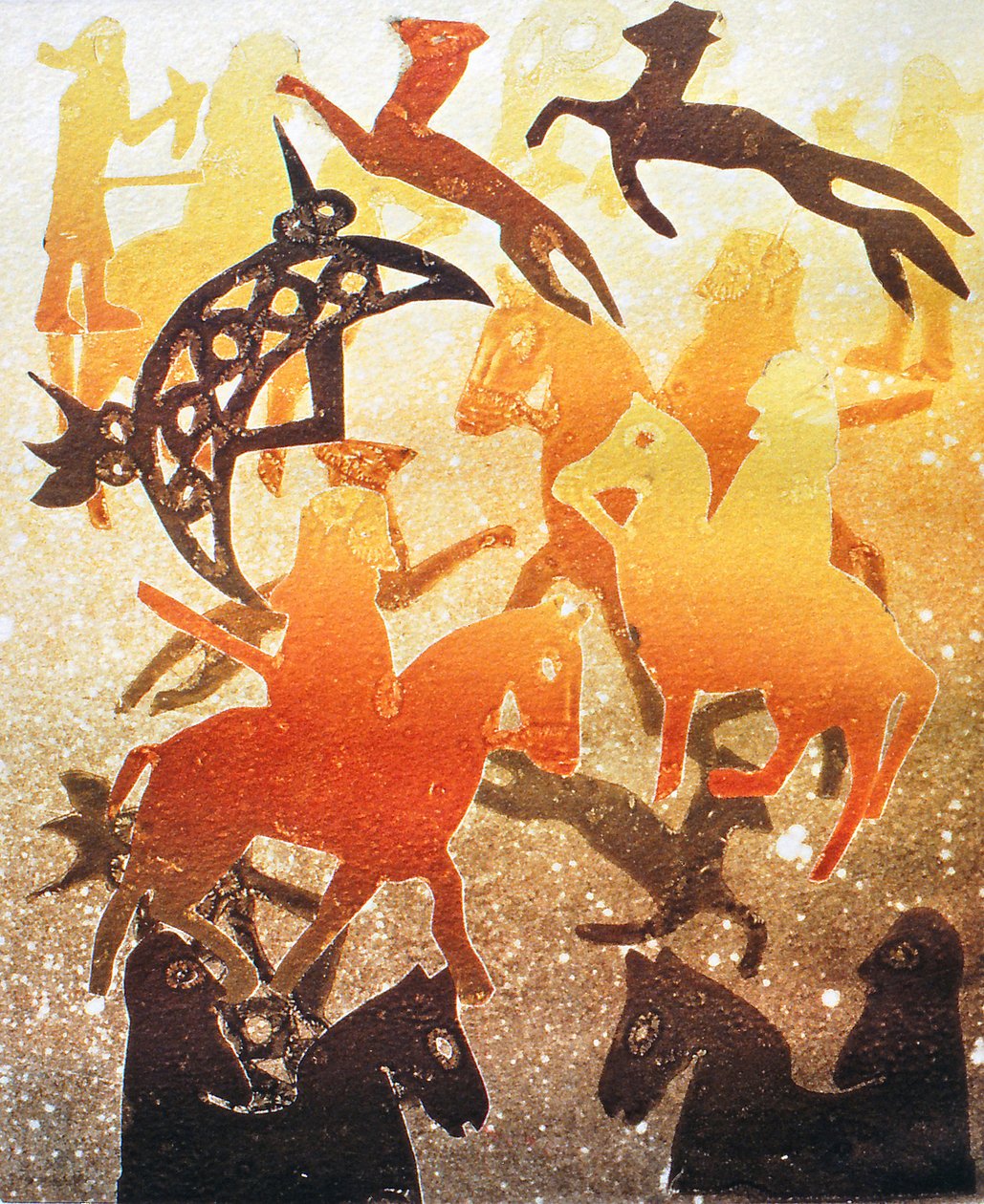 Pictish Hunt 2000 (tek baskı) by Gloria Wallington