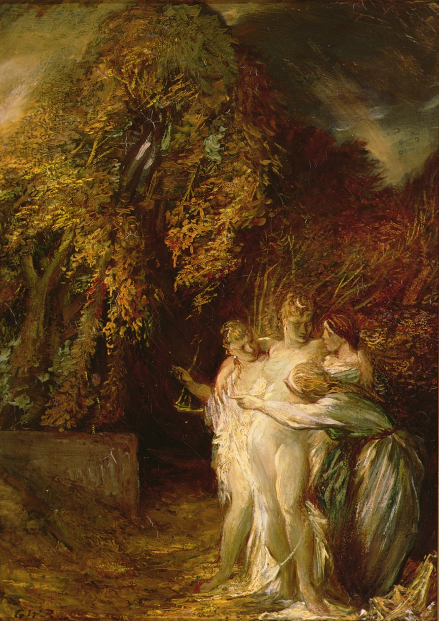 Diana ve Acteon (tuval üzerine yağlı boya) by Glyn Warren Philpot