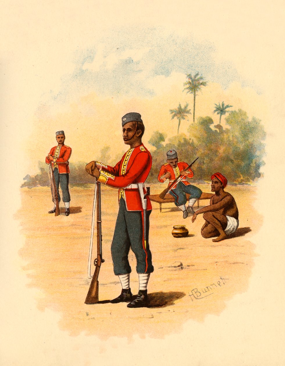 11. Bengal Yerli Piyade, 1890. by Godfrey Douglas Giles