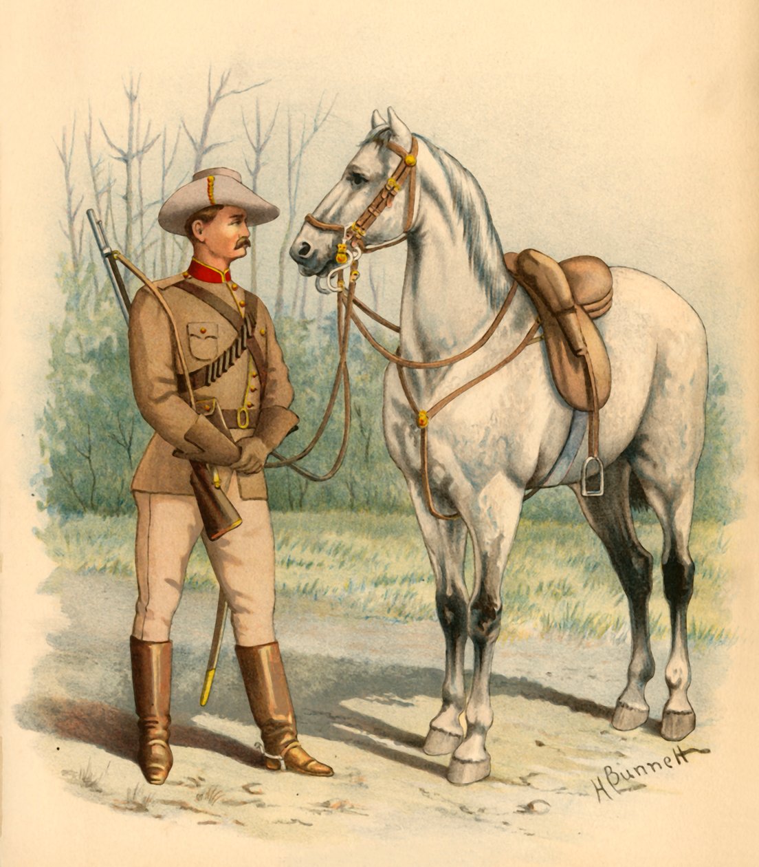 Victoria Atlı Tüfekler, 1890. by Godfrey Douglas Giles