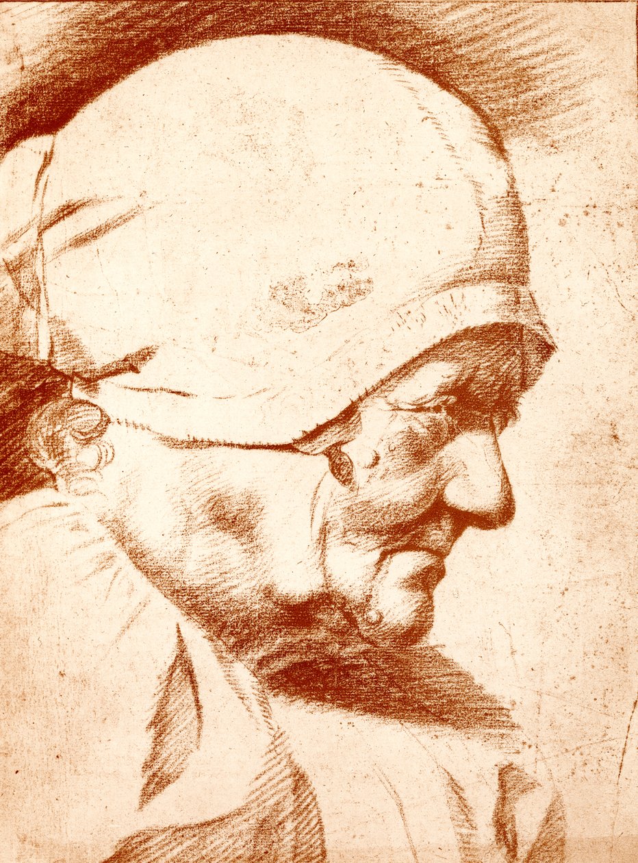 Yaşlı bir kadının başı by Godfried Schalcken