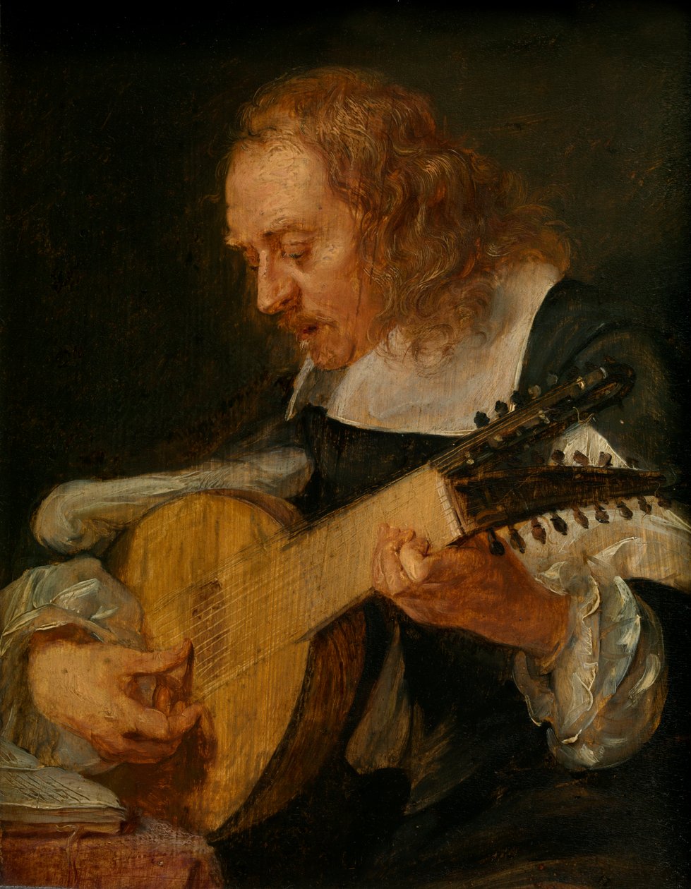 İşitme (panelde yağ) by Gonzales Coques