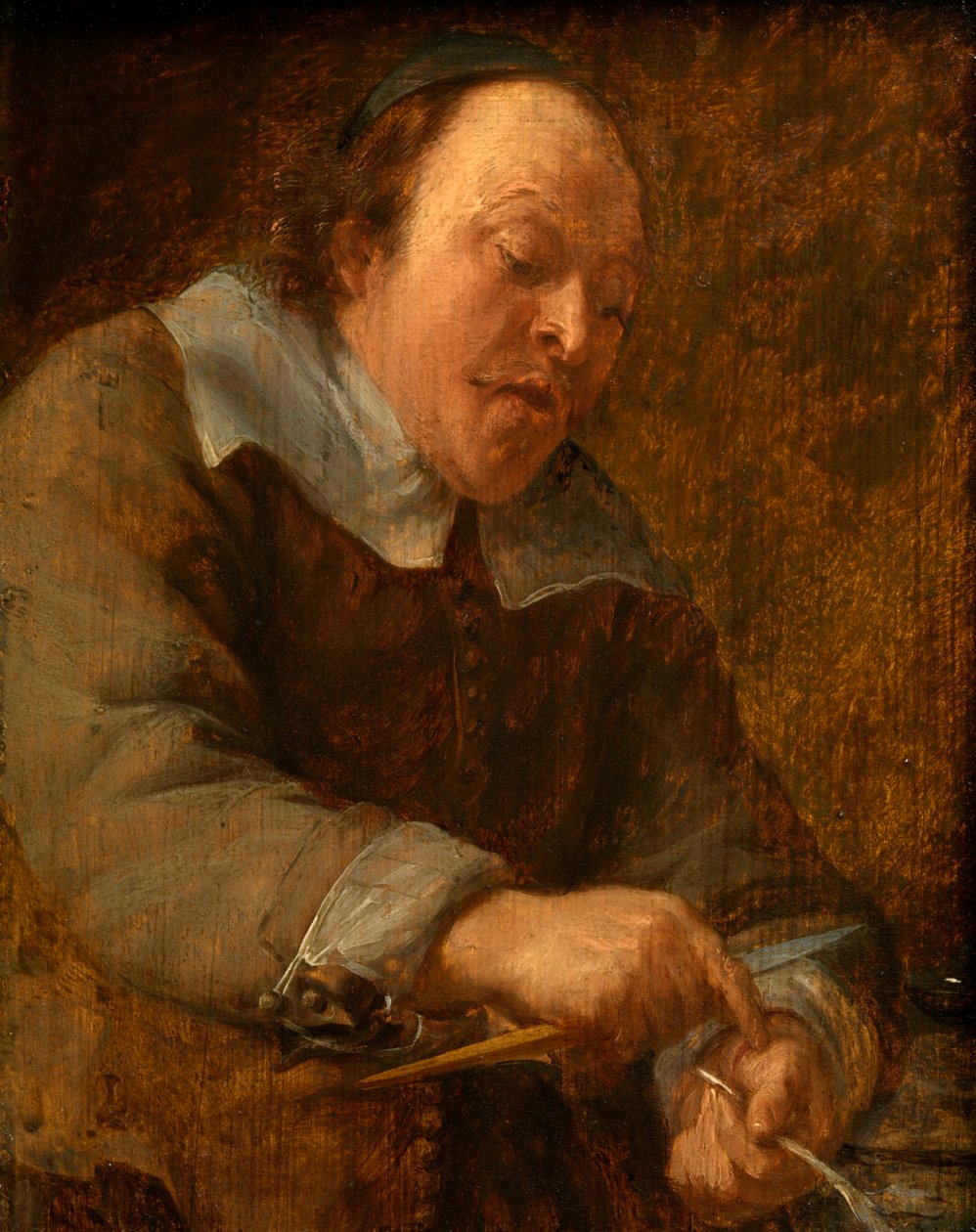 Dokunma (panelde yağ) by Gonzales Coques
