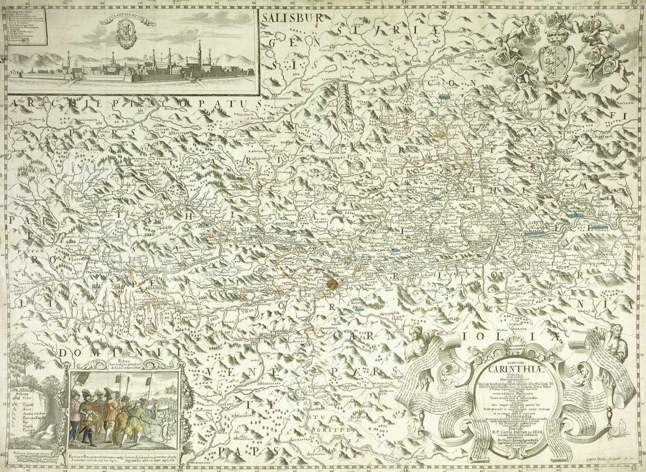 Avusturya ve Çekoslovakya Haritası, 1718 by Gottfried Pfantz