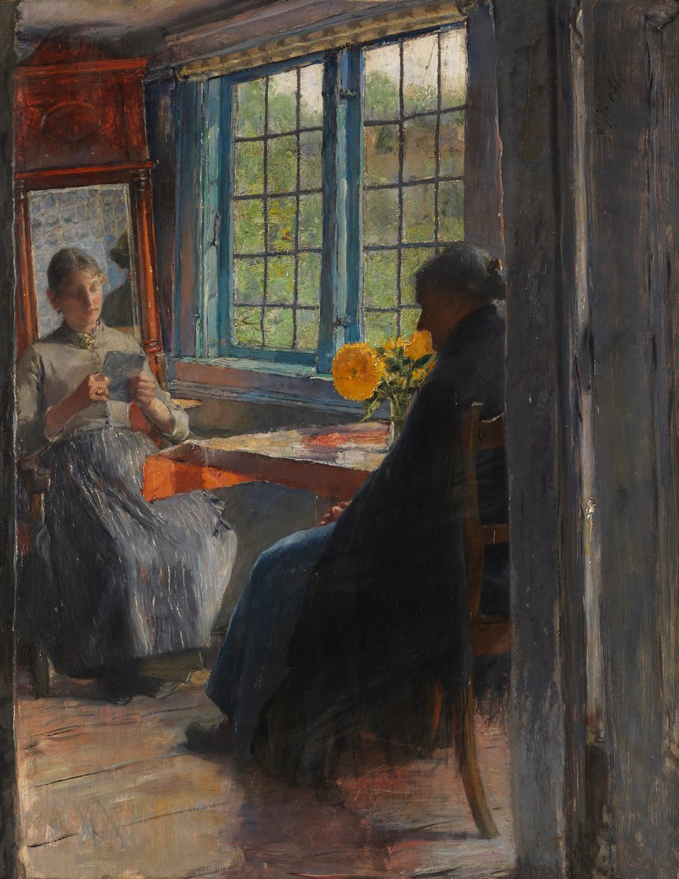 Bahçe penceresindeki kadınlar, c. 1890. by Gotthardt Kuehl