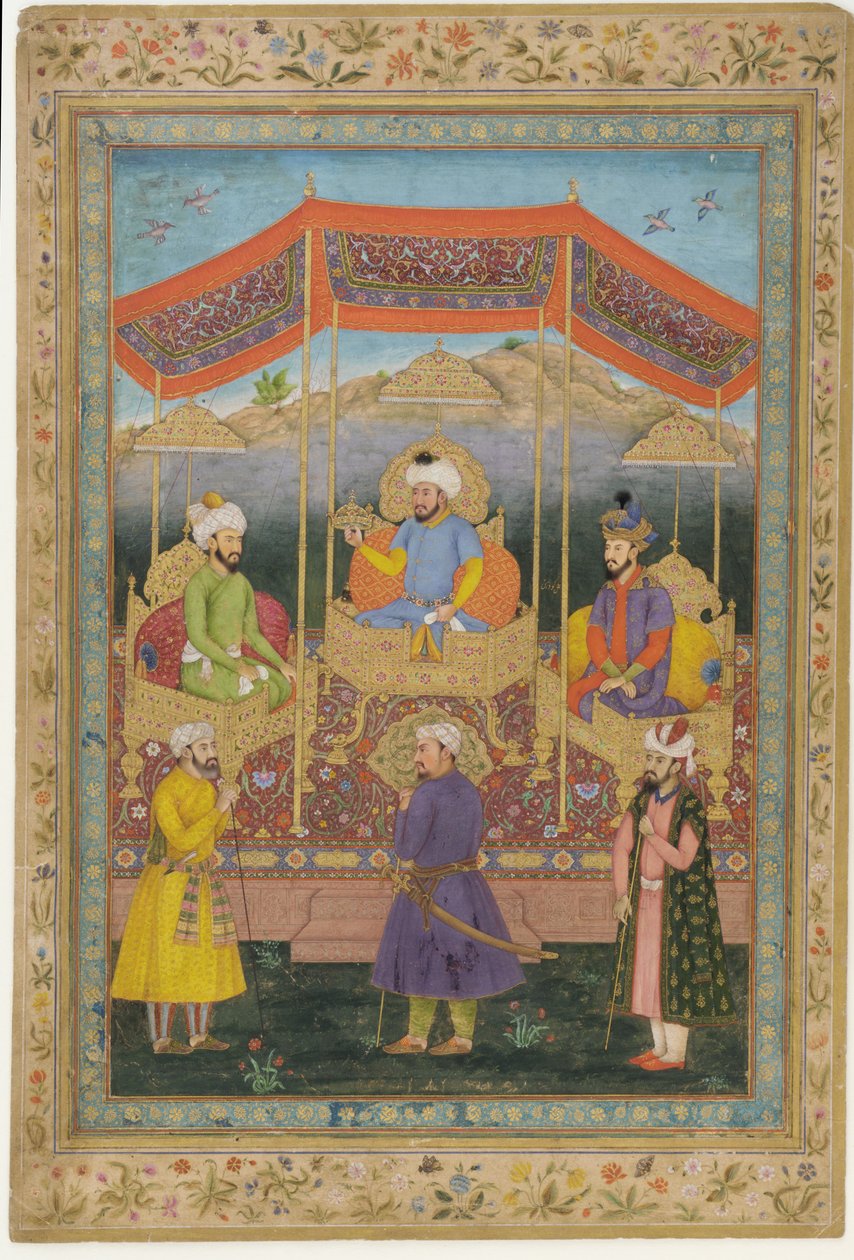 Babür hükümdarlarının ata grubu, 18. yüzyıl. by Govardhan