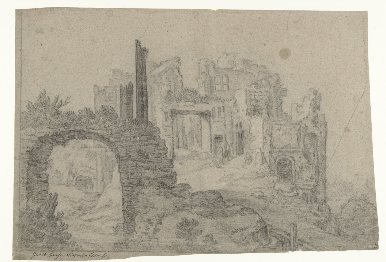 Bir tepe üzerinde kalıntılar by Govert Jansz.