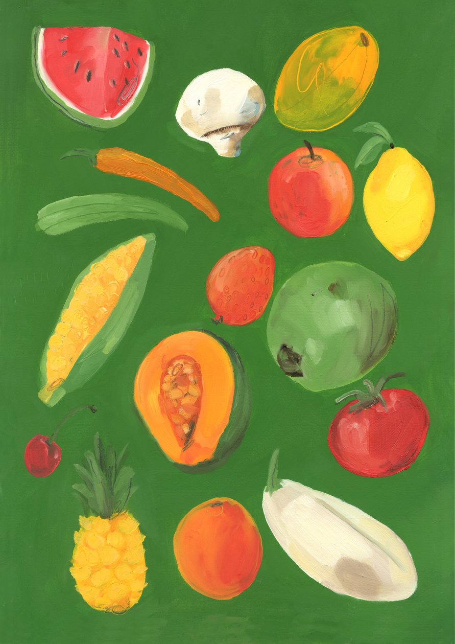 Meyve, 2013 (kağıt üzerine yağlı boya) by Grace Helmer