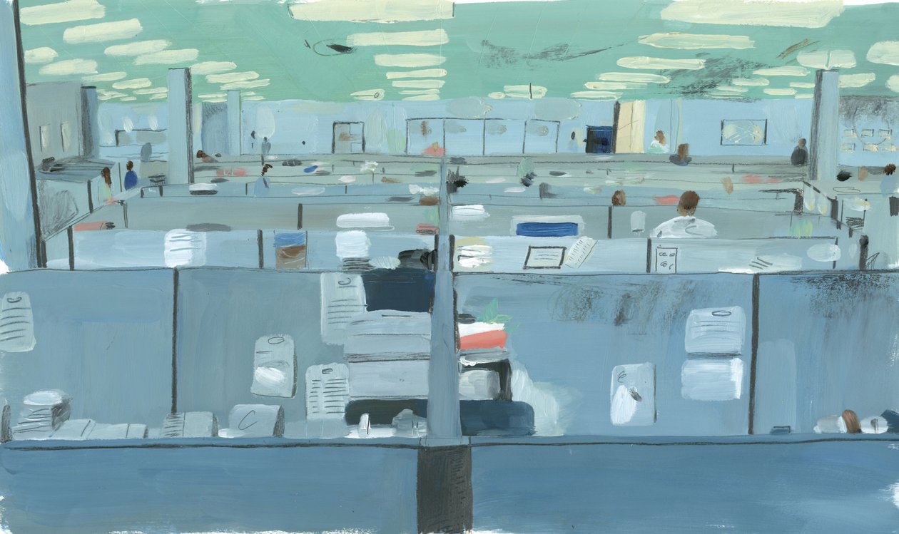 The Fugitive, 2012 (kağıt üzerinde yağlı boya) by Grace Helmer