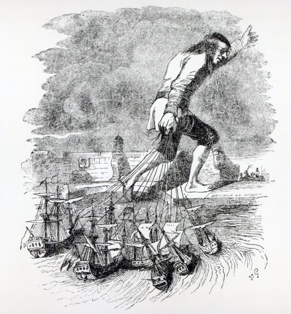 Gulliver, Blefuscudian filosunu çalıyor, Jonathan Swift