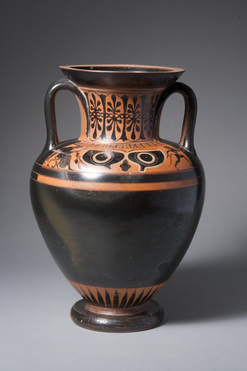 Tavan arası siyah figür boyunlu amfora by Greek