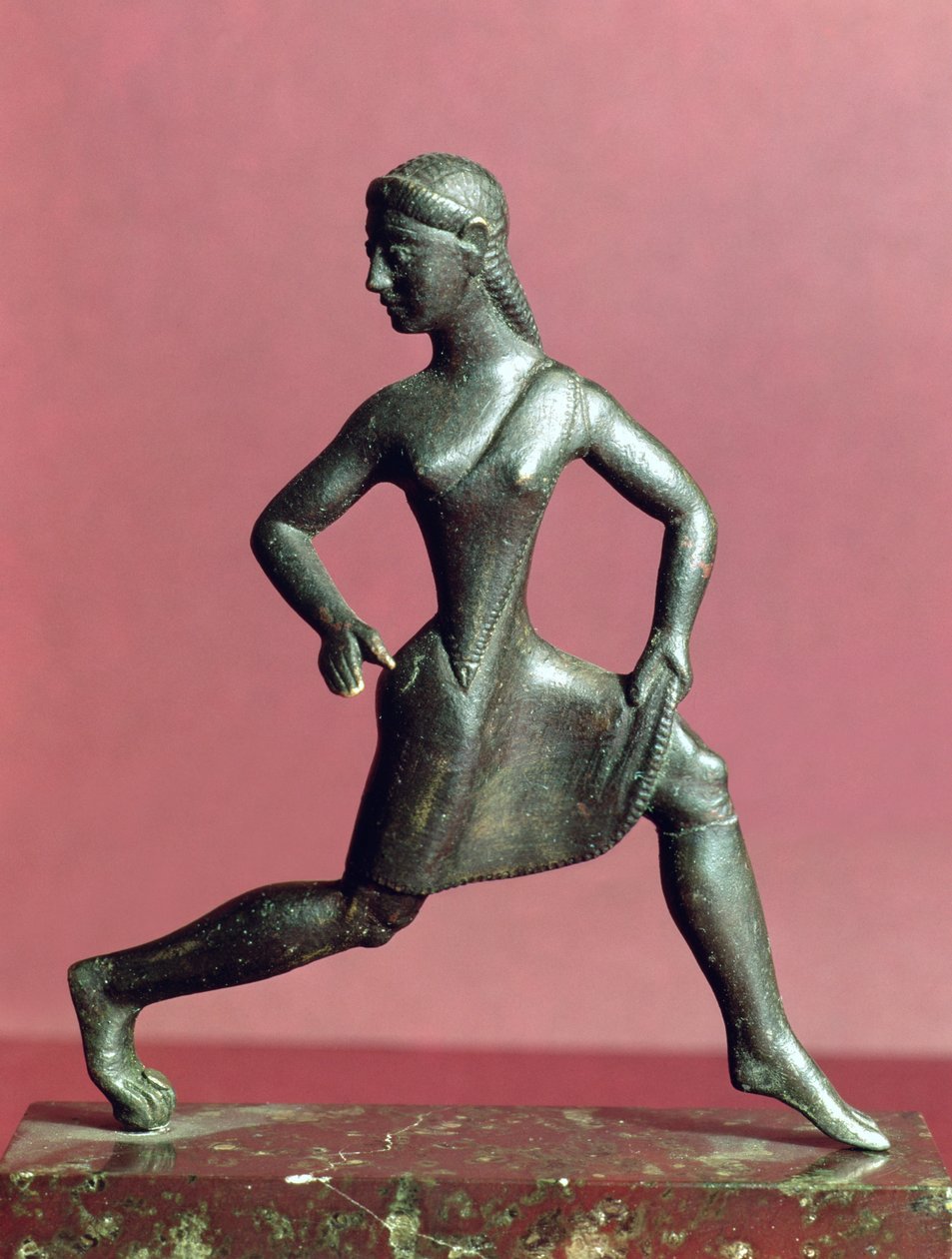 Koşan bir kız heykelciği, (bronz) by Greek