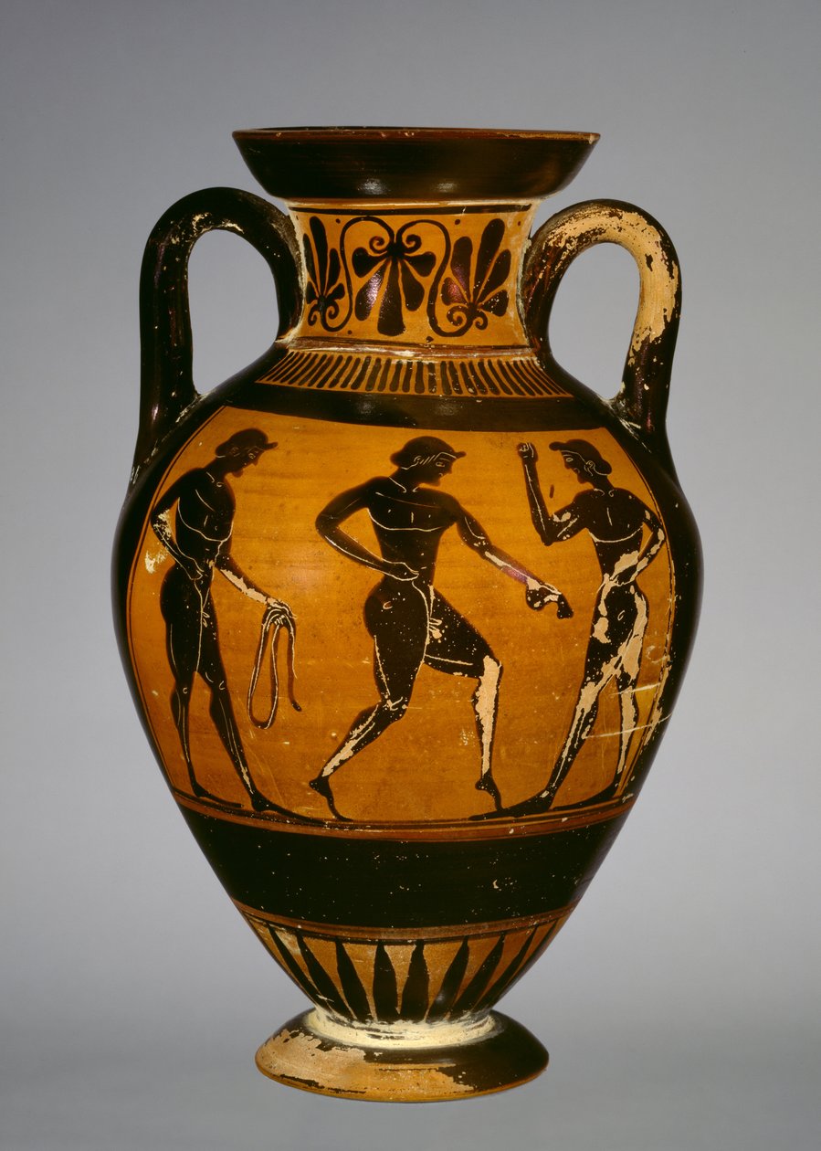 Üç sporculu Panathenaic amfora (seramik) by Greek
