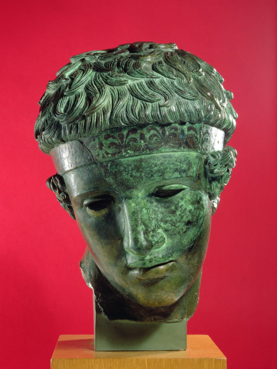 'Diadoumeno' Başı (bronz) by Greek