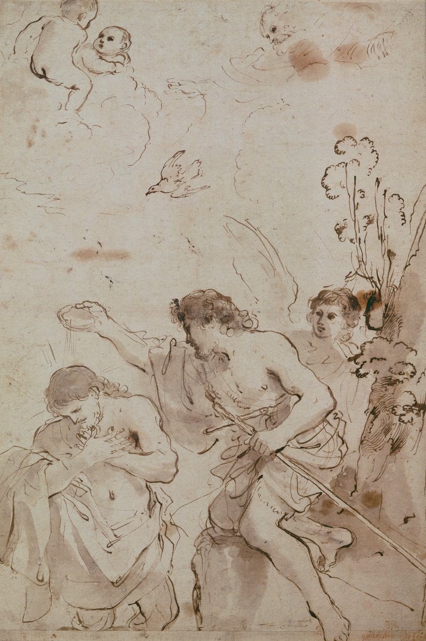 Baptism of Christ  by Giovanni Francesco Barbieri