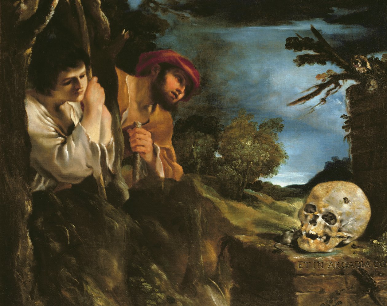 Et in arcadia ego (tuval üzerine yağlı boya) by Giovanni Francesco Barbieri
