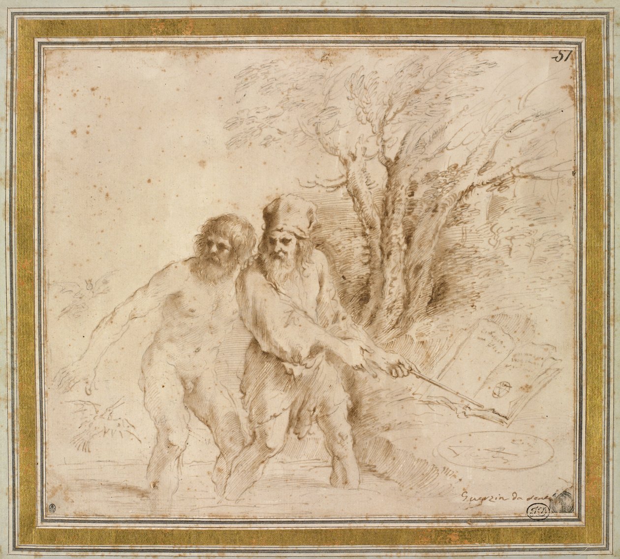 An Astrological Subject, 1640s (iron gall ink on paper) by Giovanni Francesco Barbieri