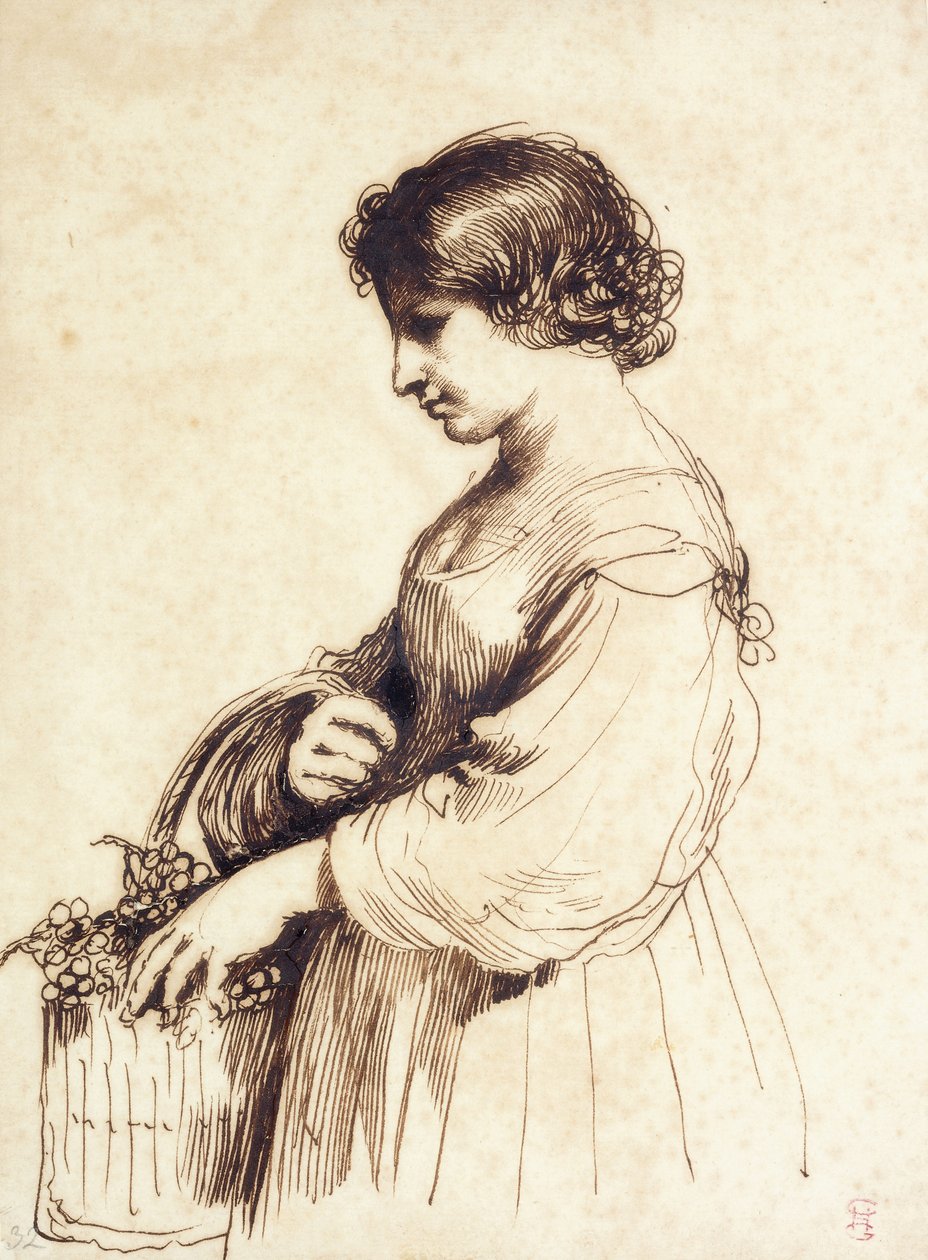 Meyve Sepeti Tutan Genç Kadın, by Guercino
