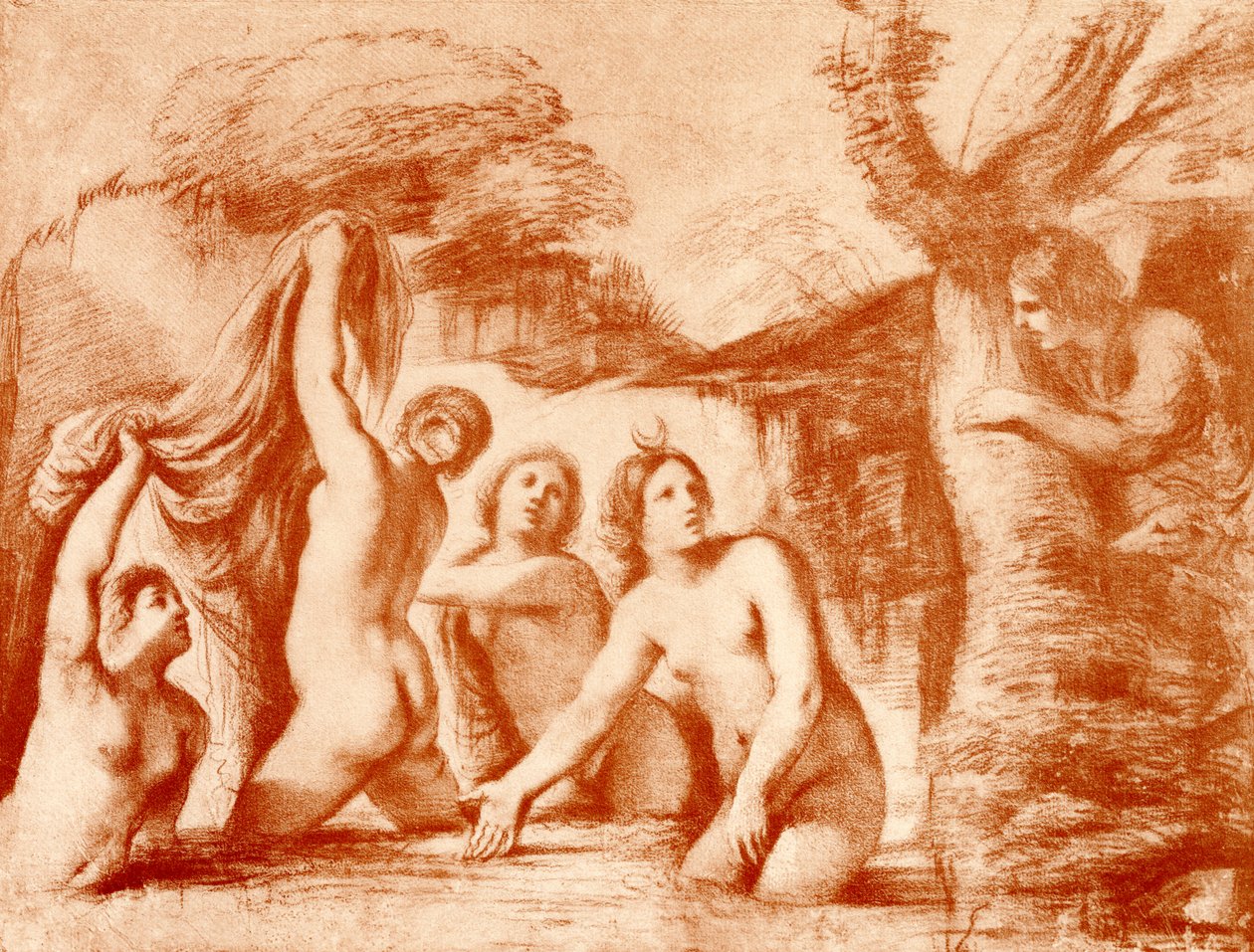 Diana ve Aktaeon by Guercino