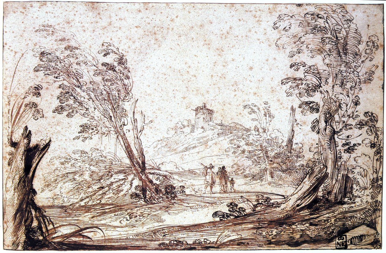 Manzara, 17. yüzyıl by Guercino