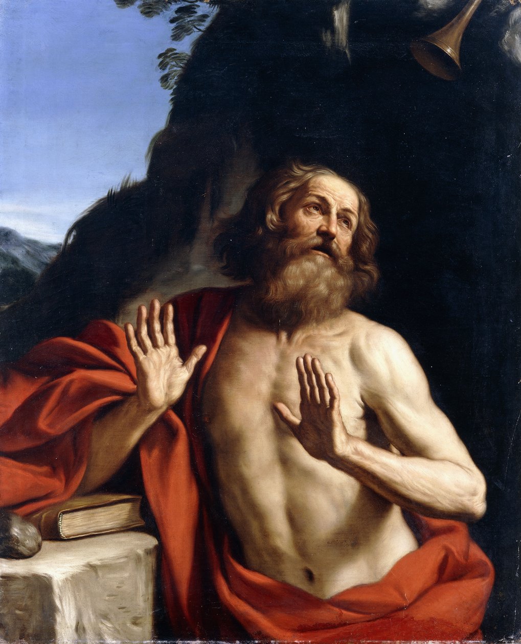 Vahşi Doğada Aziz Jerome, by Guercino