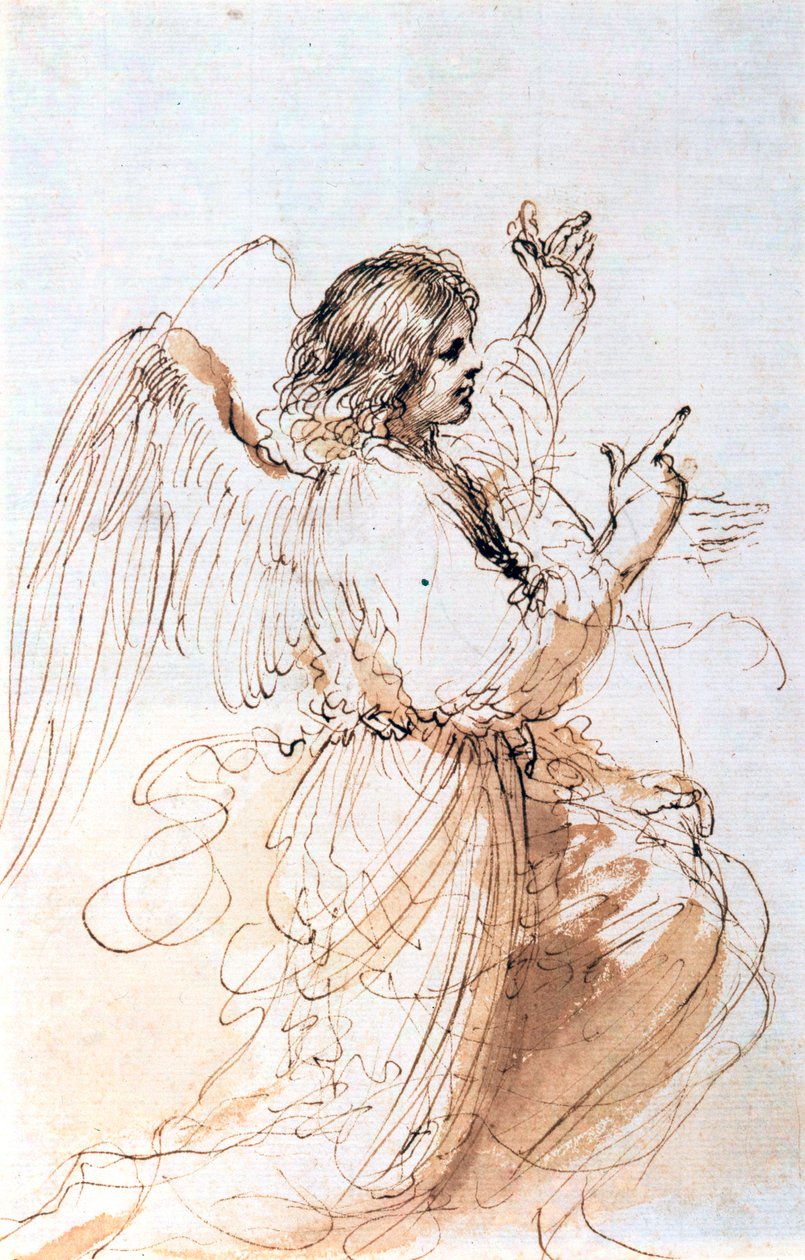 Bir Meleğin Çalışması, c1611-1666 by Guercino