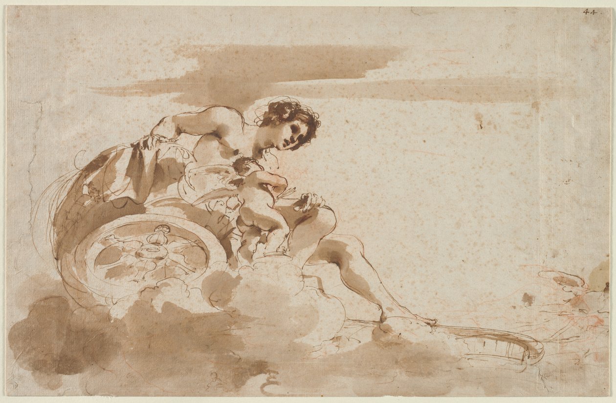 Bir Arabada Venüs ve Aşk Tanrısı by Guercino