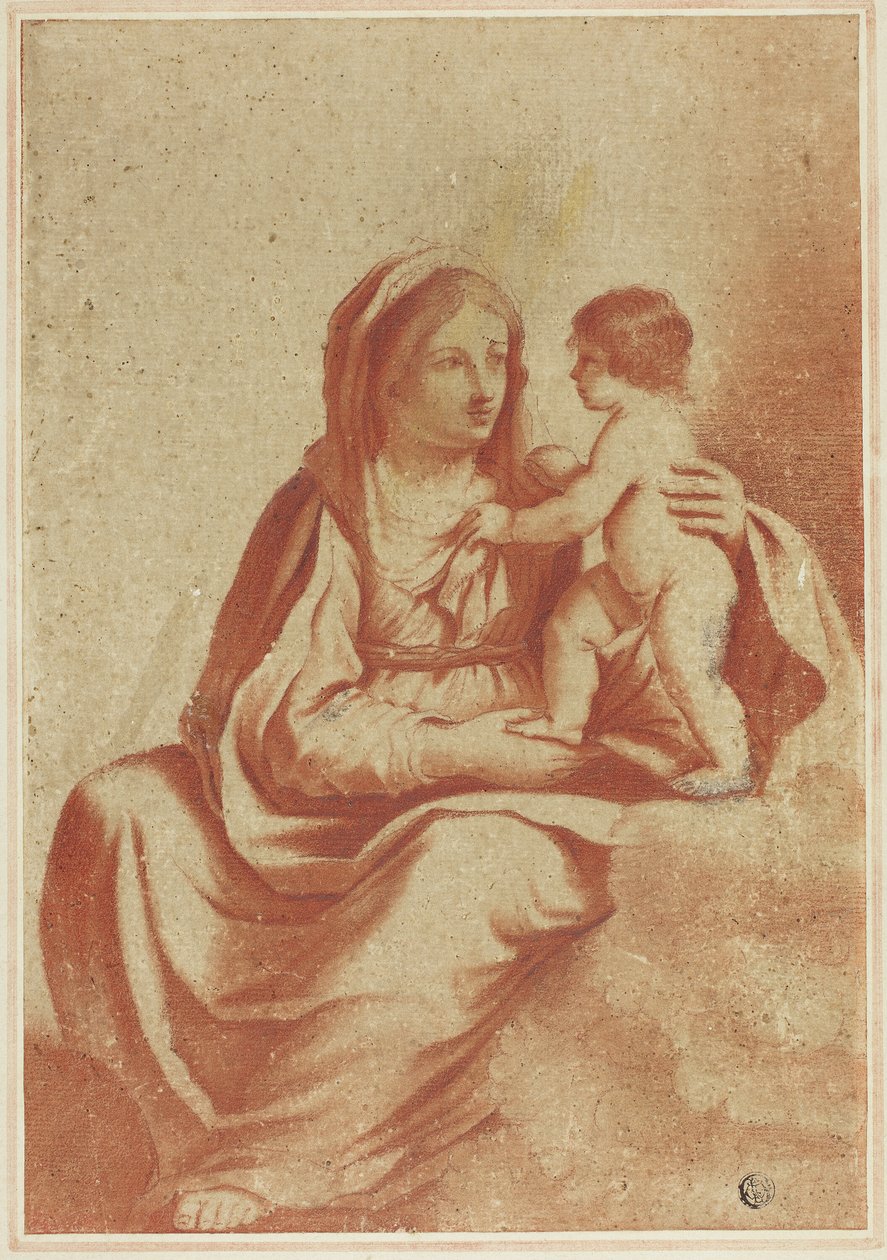 bakire ve çocuk by Guercino