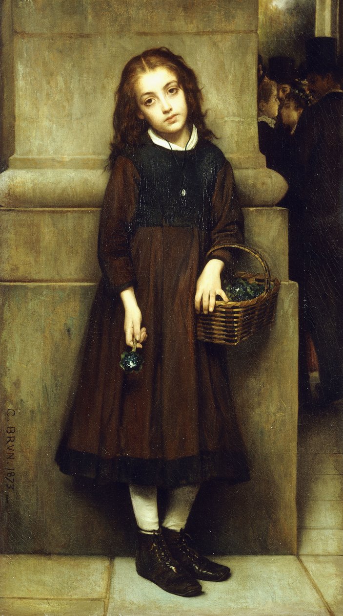 Operanın Dışındaki Çiçek Kız, 1873 by Guillaume Charles Brun
