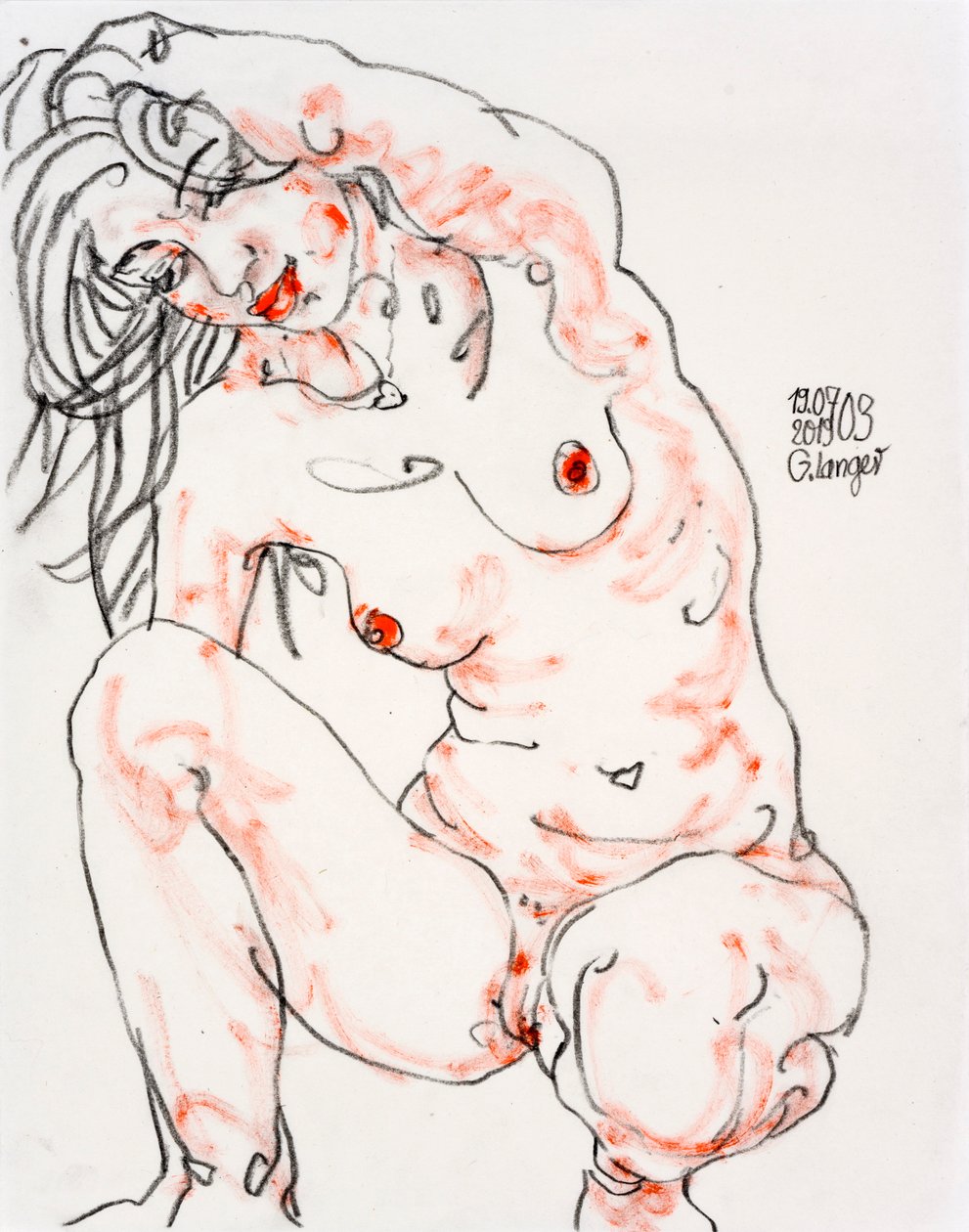 Kadın çıplak, uçan düşünceler by Gunter Langer