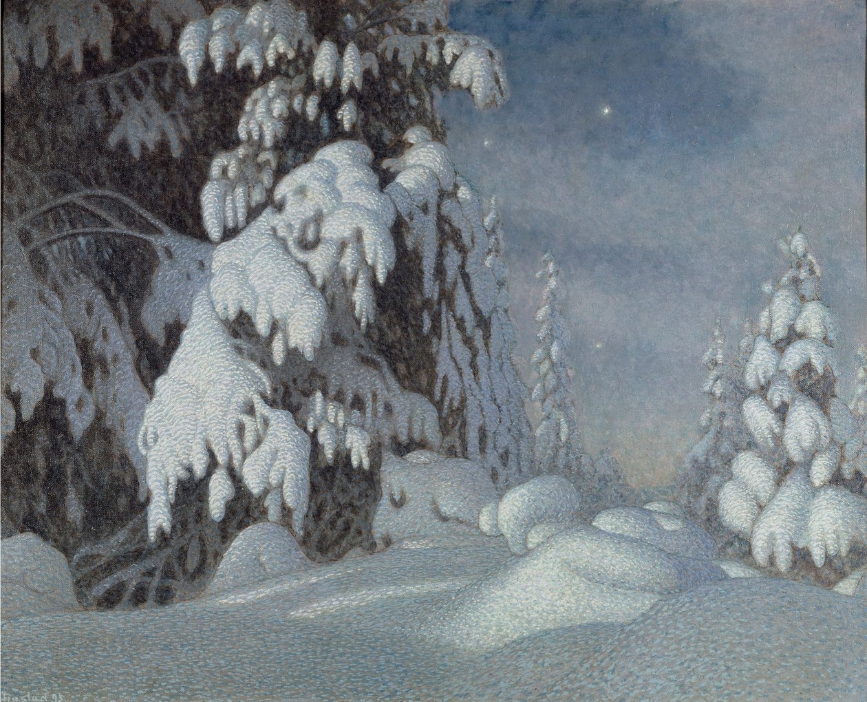 Kış Ay Işığı, 1895 by Gustaf Fjaestad