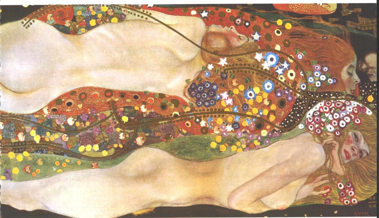 Su yılanları II kız arkadaşlar by Gustav Klimt