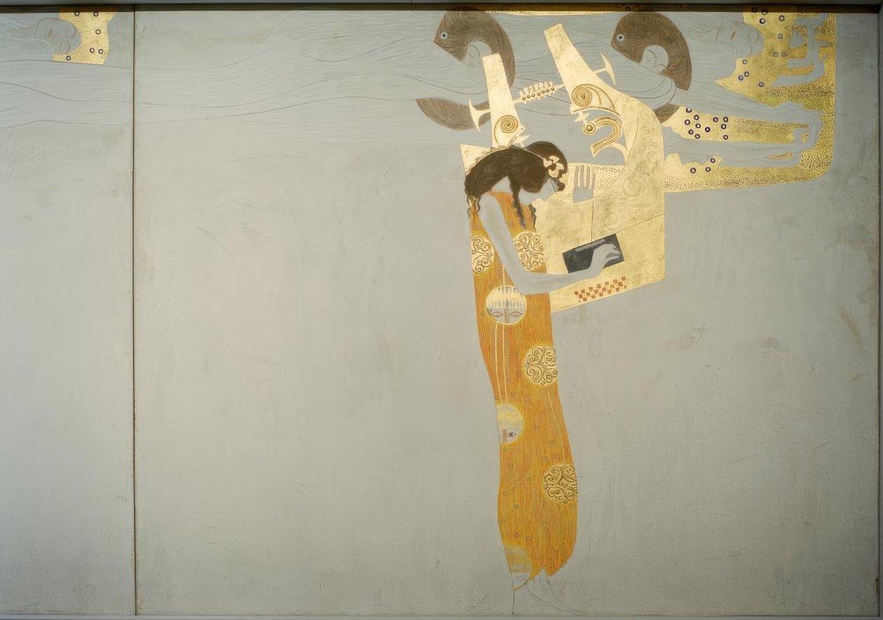 Beethoven Frizi - Havaya Yükselen Cin: Şiir by Gustav Klimt