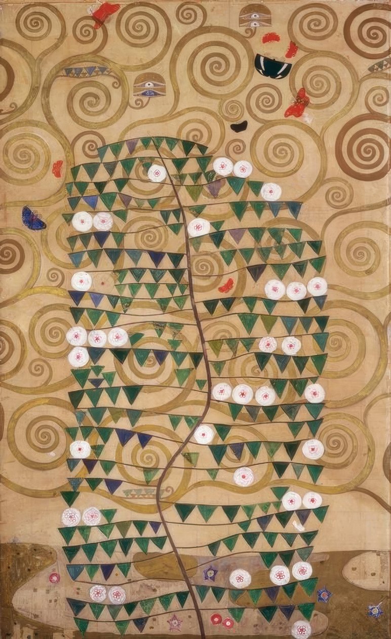 Hayat ağacı (çiçekli çalı ile sağ dış kısım) by Gustav Klimt