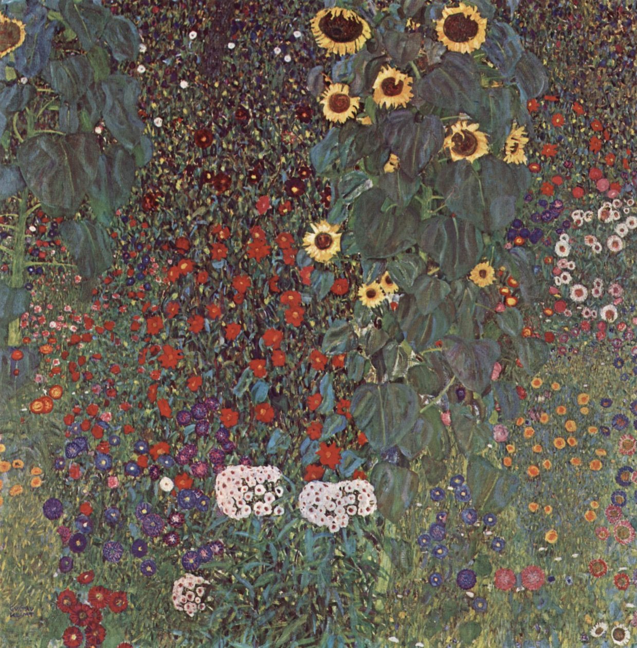 Kırsal kesimde ayçiçeği ile bahçe by Gustav Klimt