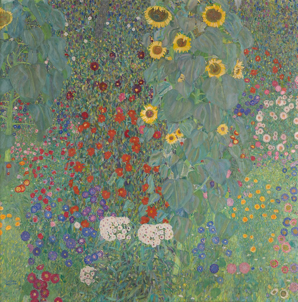 Kırsal kesimde ayçiçeği ile bahçe by Gustav Klimt