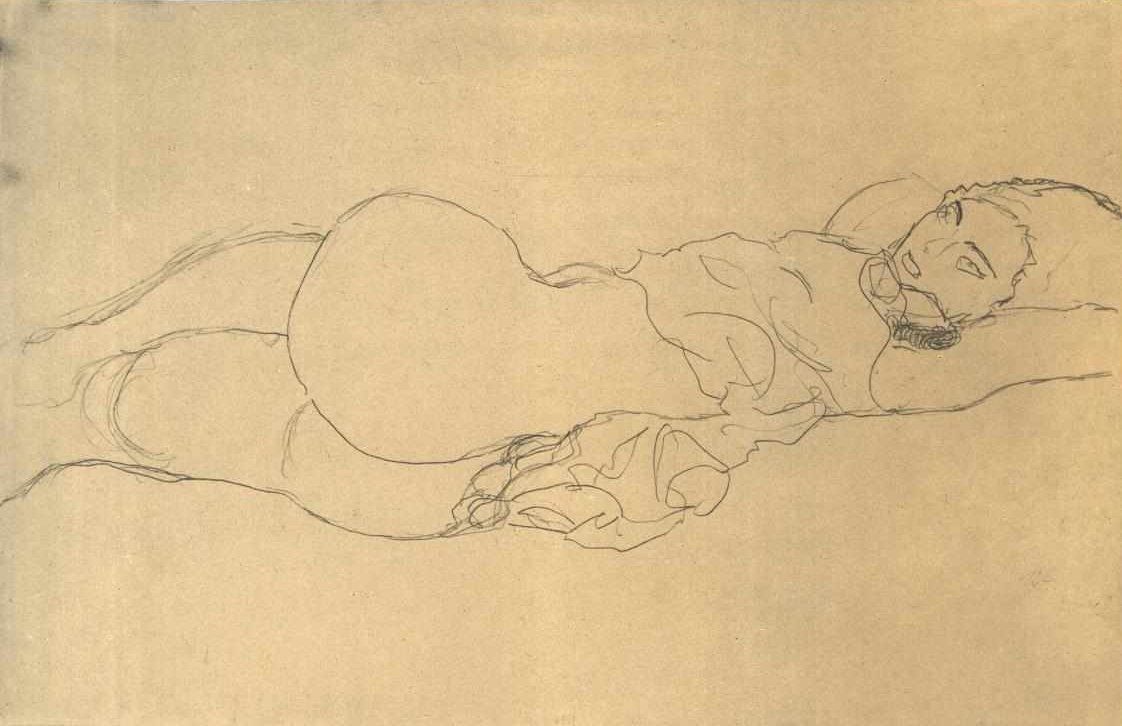 Yatay yarım döngü by Gustav Klimt