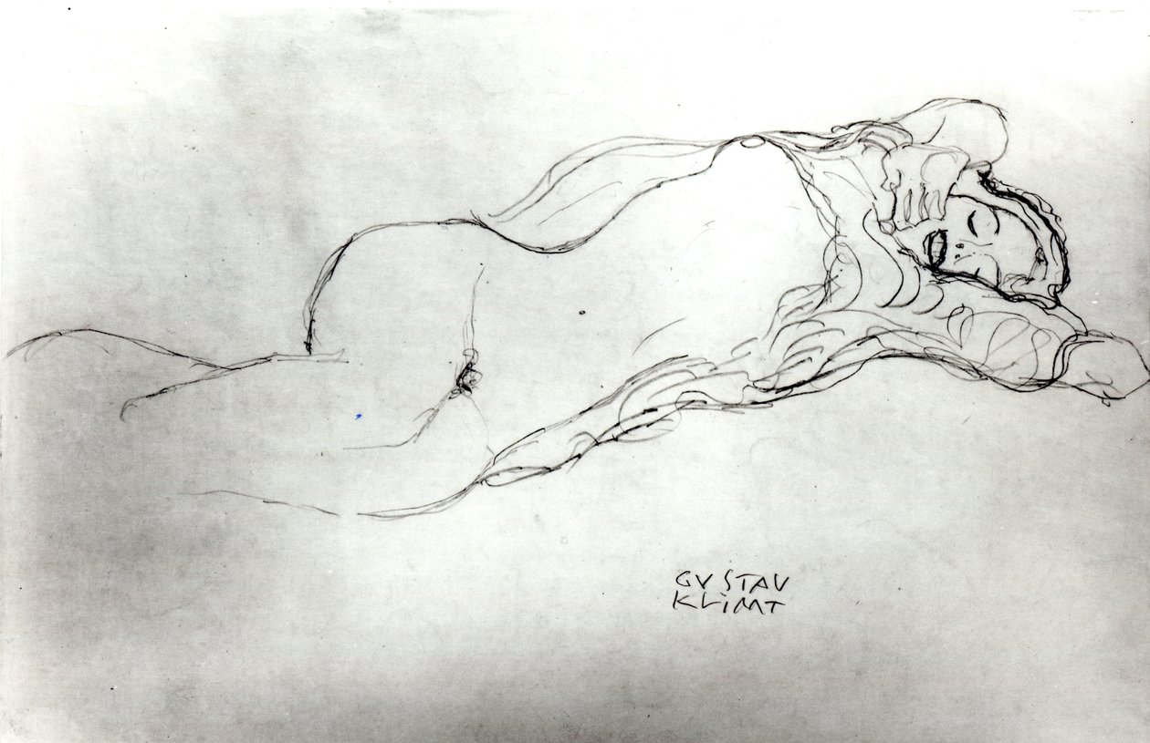 Yatan Kadın, c.1914 by Gustav Klimt