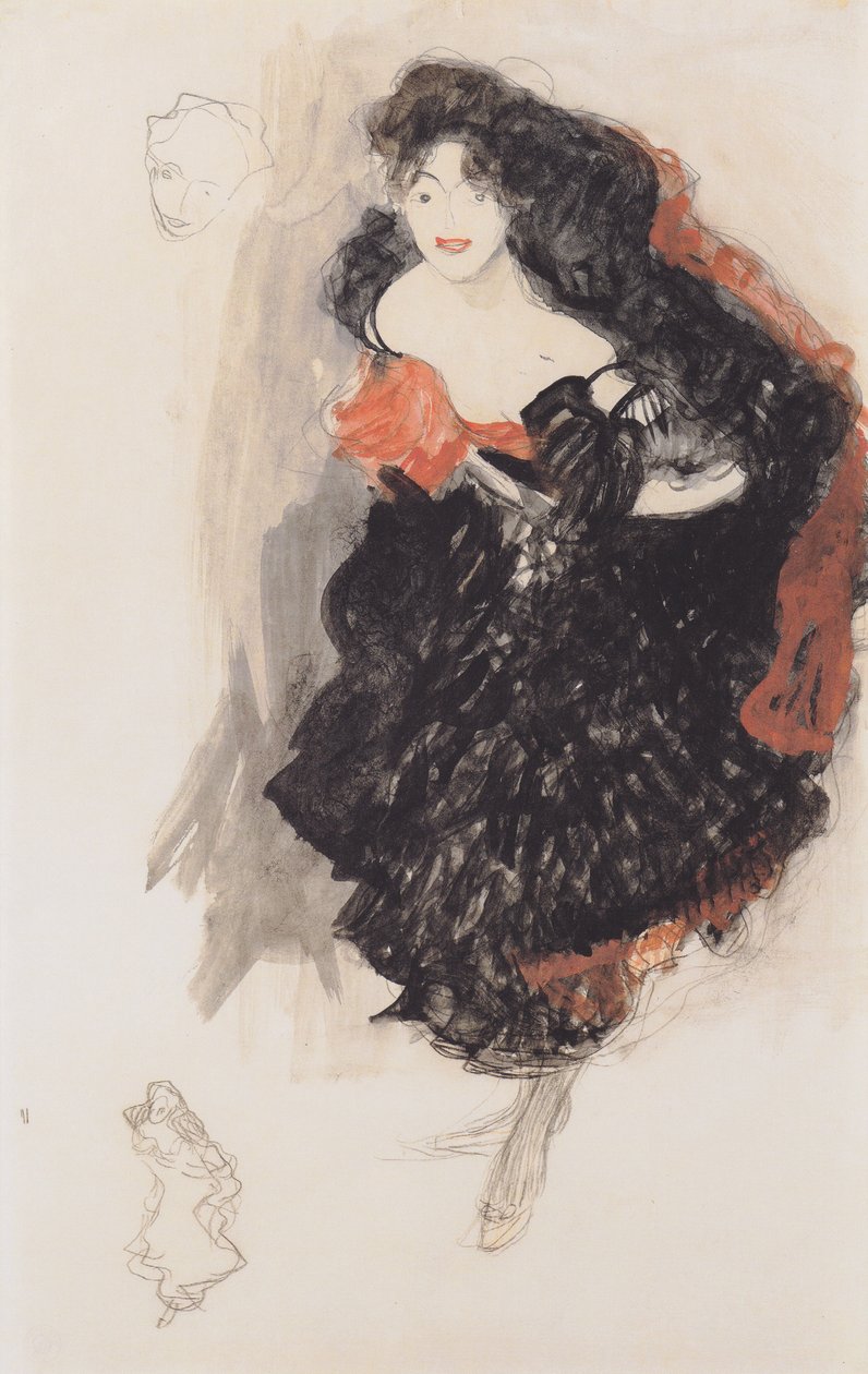 Judith II tablosu için çalışma by Gustav Klimt