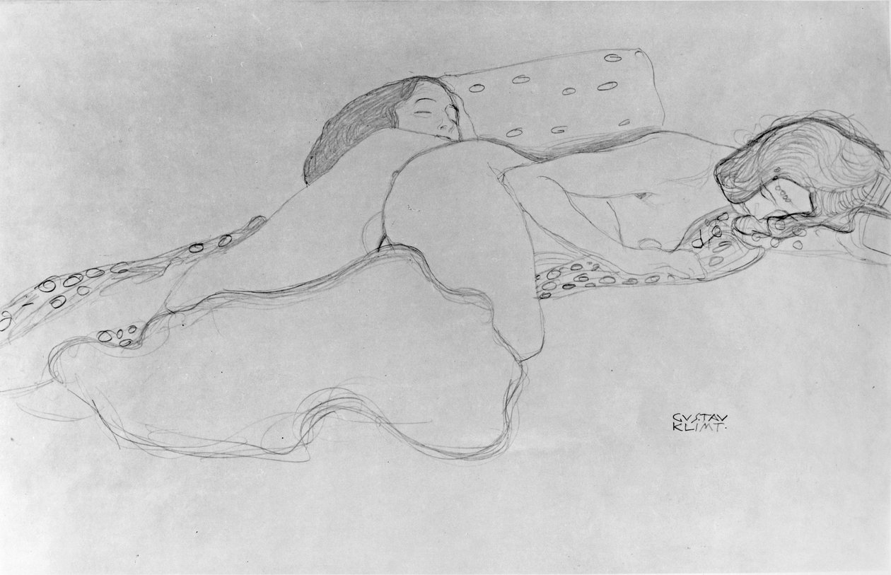 Uyuyan İki Kadın by Gustav Klimt