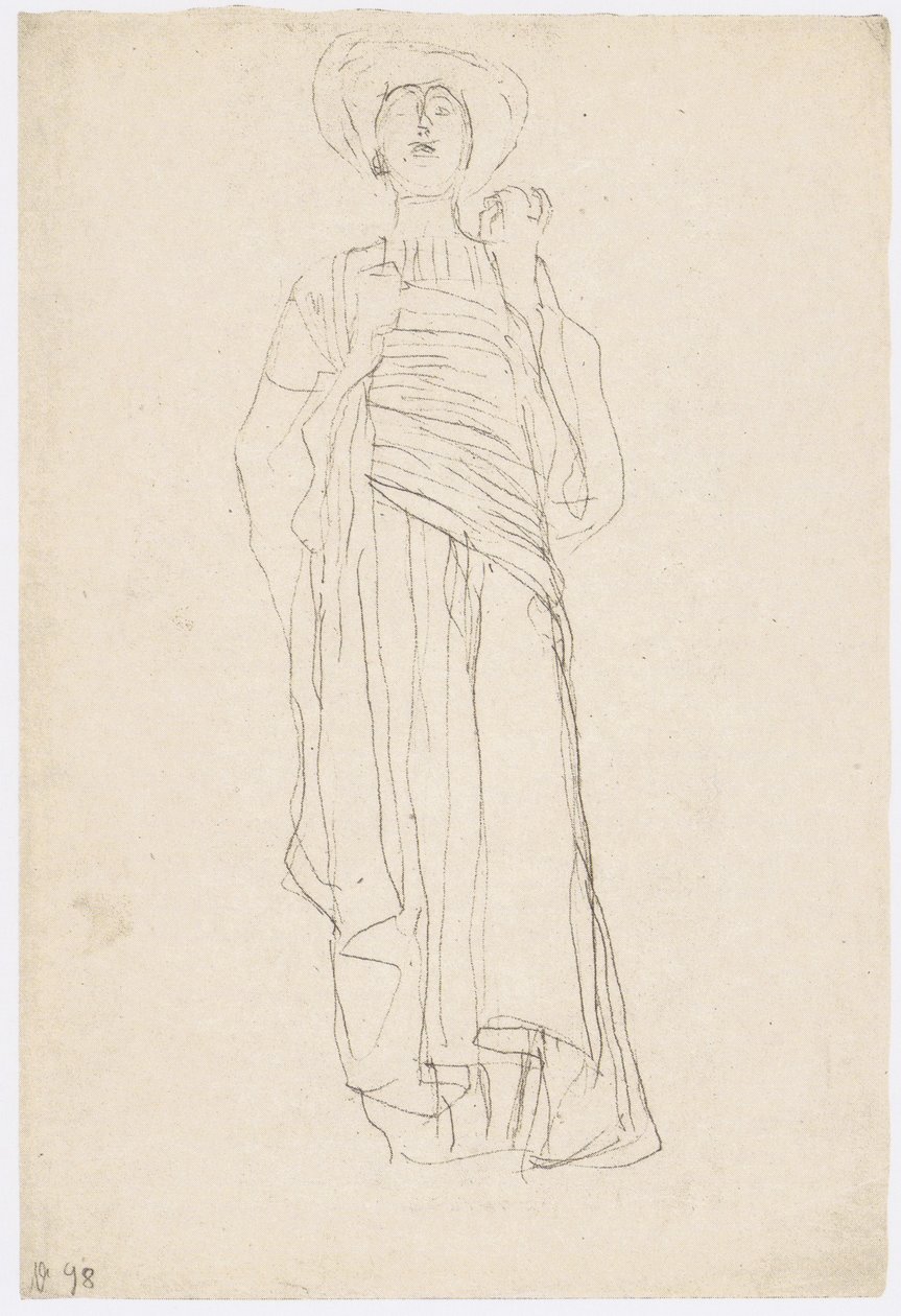 Togalı kadın figürü ("Justitia" için çalışma) by Gustav Klimt