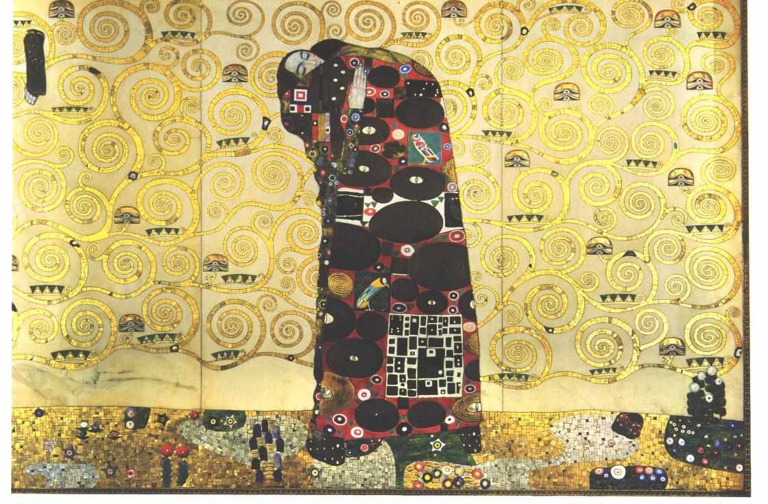 Stoclet Frizi için çalışma şablonu - Kucakla by Gustav Klimt