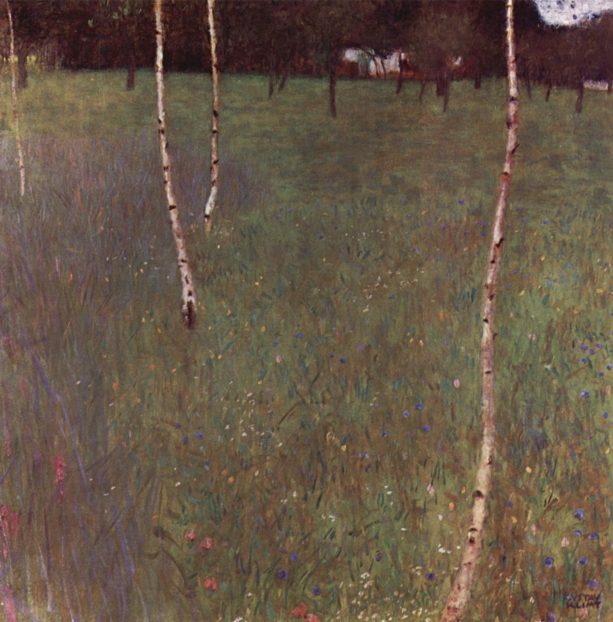 Huş ağaçları ile çiftlik evi by Gustav Klimt