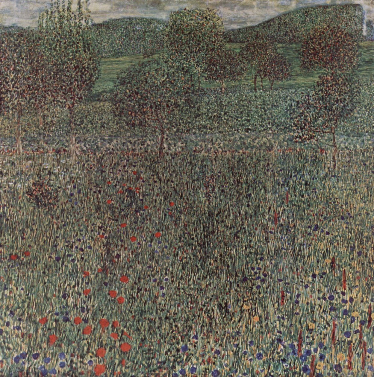 çiçek açan alan by Gustav Klimt